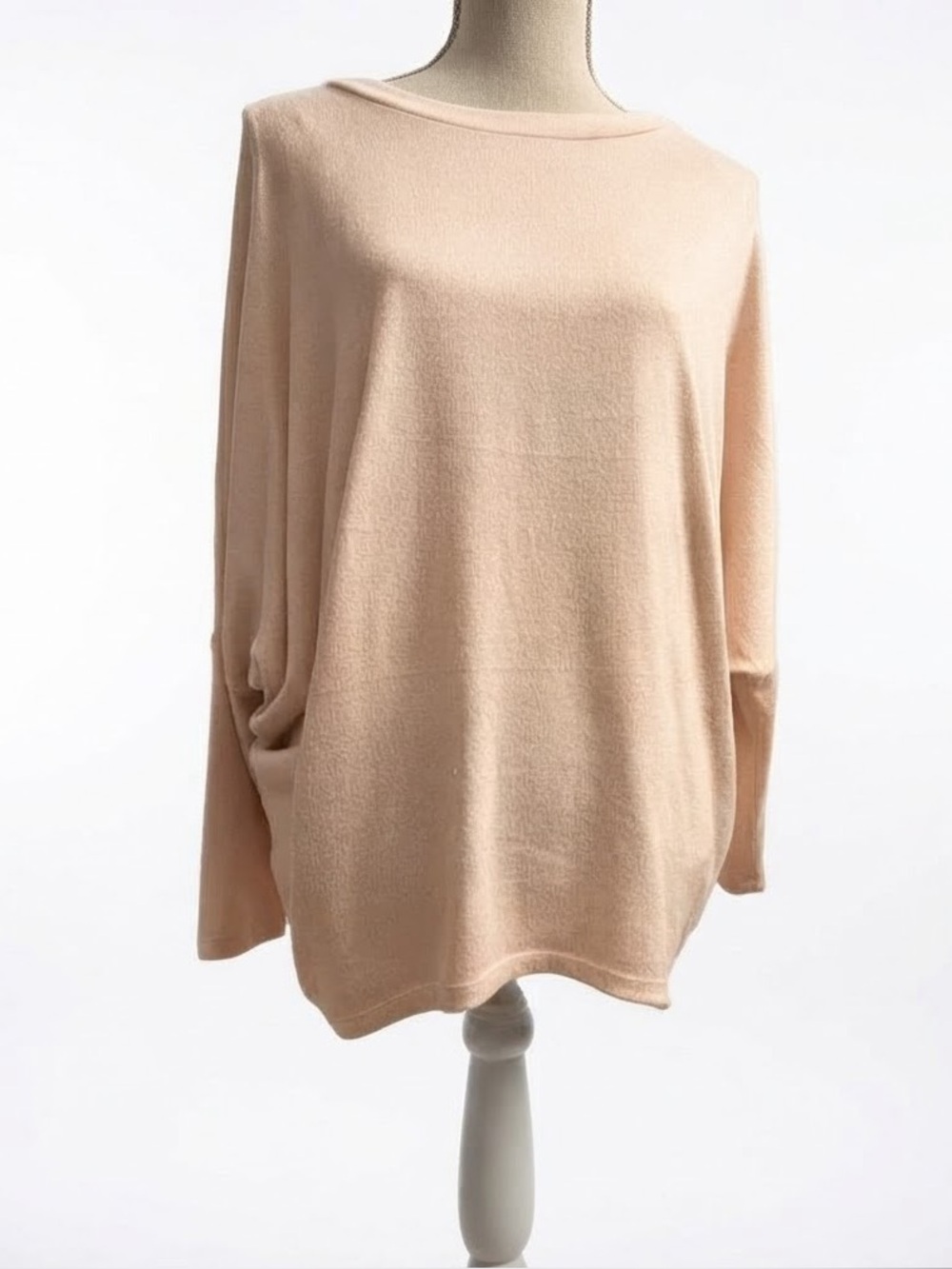 Women’s ISCA Wool Blend Pink Dolman Sleeve Knit Top Ultra Soft LARGE